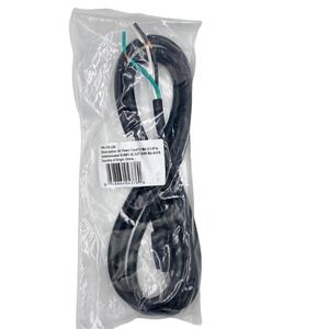 AC Power Cord NEMA 5-15P to Unterminated 16‎ AWG 3C SJT 300V Black 6 ft.